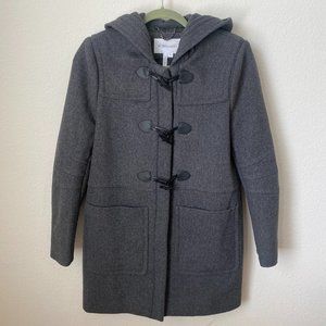 BCBGeneration Women's Charcoal Toggle Button Hooded Peacoat